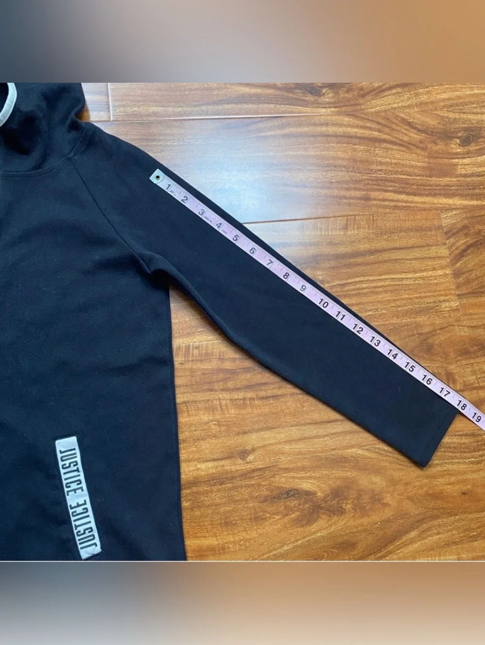 3/$25 Justice Girls Black White Logo Hooded Sweatshirt Size 12 Casual Sporty